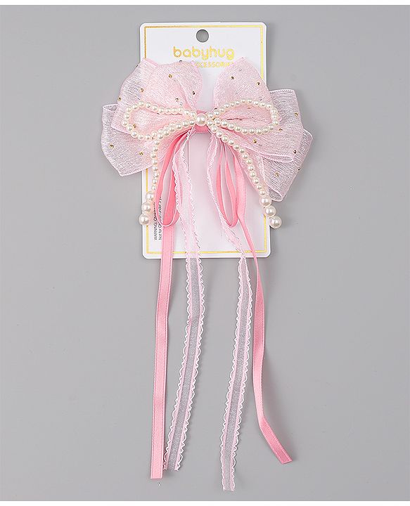 Babyhug Free Size Bow & Butterfly Clips - Green