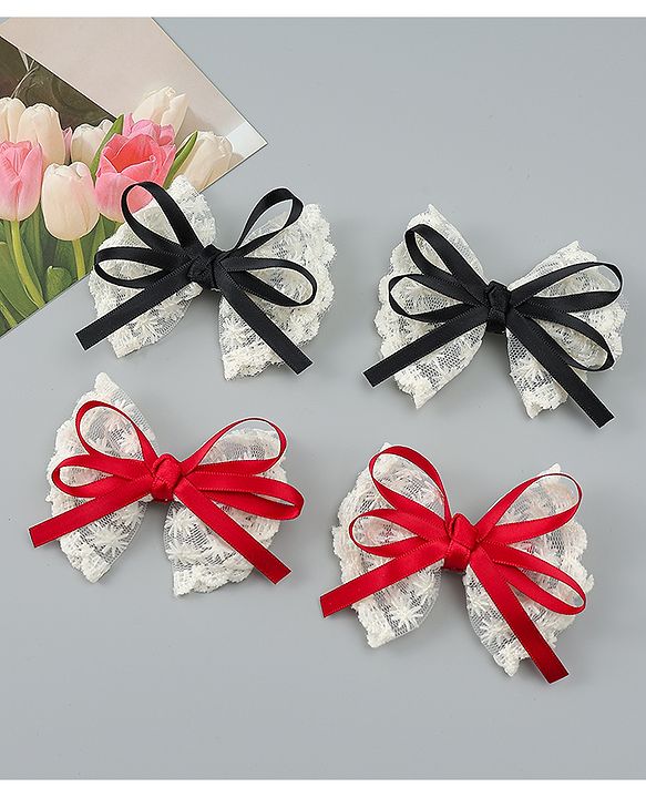 Babyhug Free Size Bow & Butterfly Clips Pack of 2 - Red