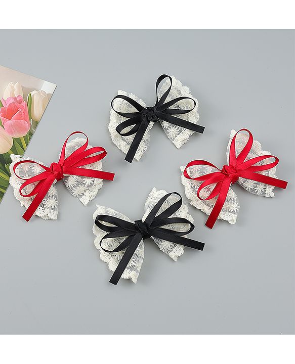 Babyhug Free Size Bow & Butterfly Clips Pack of 2 - Red