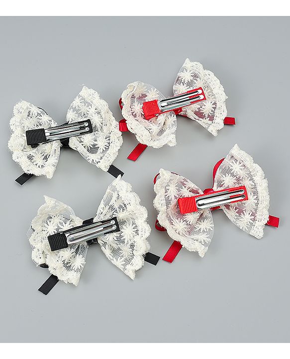 Babyhug Free Size Bow & Butterfly Clips Pack of 2 - Red