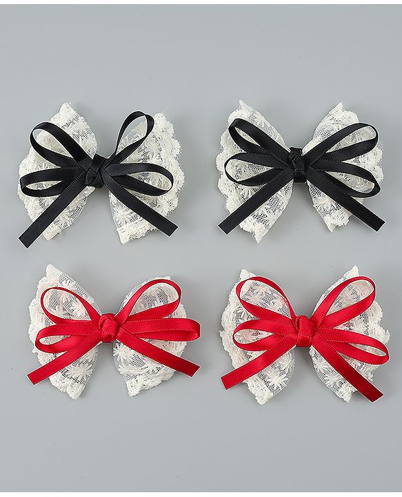 Babyhug Free Size Bow & Butterfly Clips Pack of 2 - Red