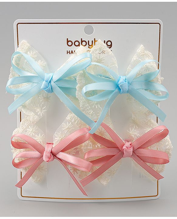 Babyhug Free Size Bow & Butterfly Clips Pack of 2 - Red