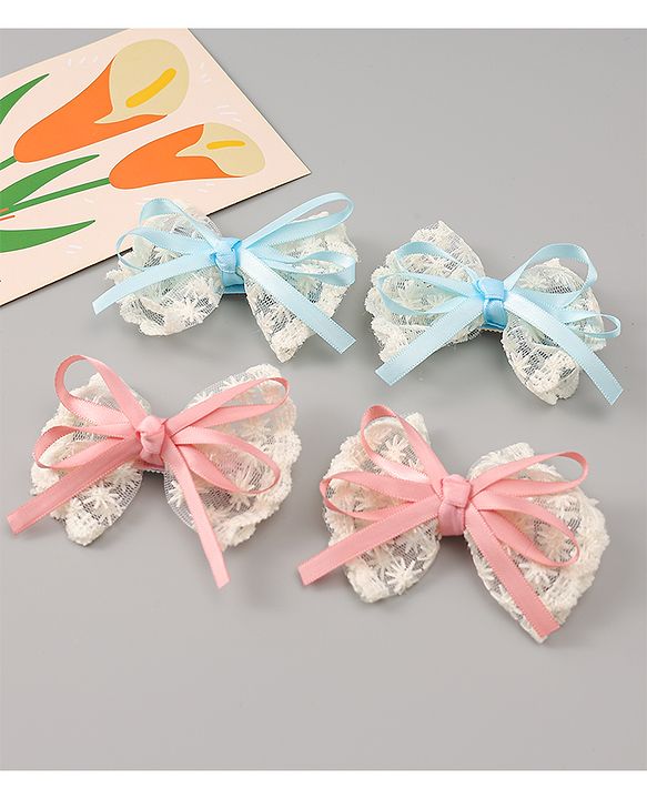 Babyhug Free Size Bow & Butterfly Clips Pack of 2 - Red