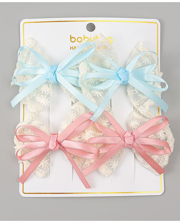 Babyhug Free Size Bow & Butterfly Clips Pack of 2 - Red