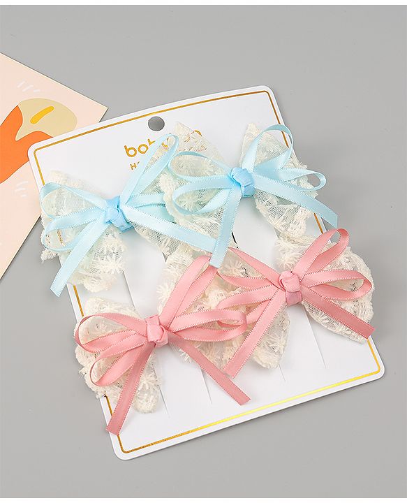 Babyhug Free Size Bow & Butterfly Clips Pack of 2 - Red