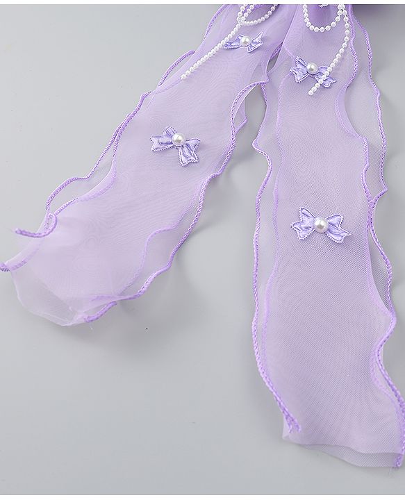 Babyhug Free Size Bow Clip with Crown Applique -  Purple