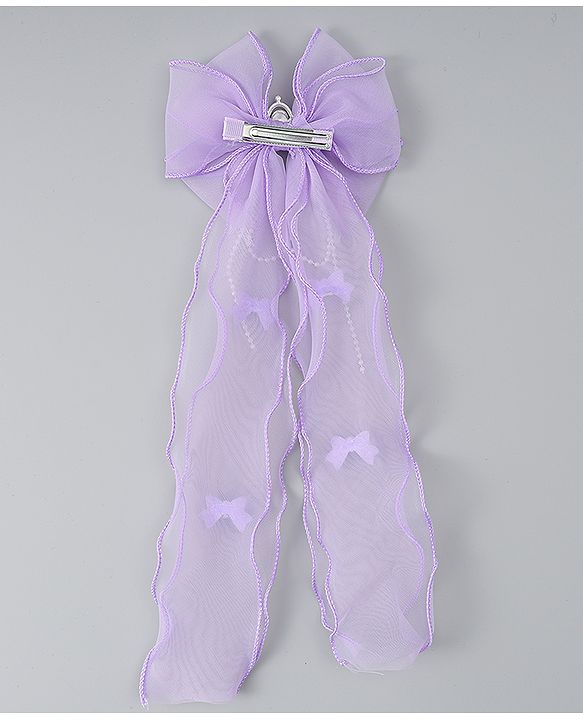 Babyhug Free Size Bow Clip with Crown Applique -  Purple