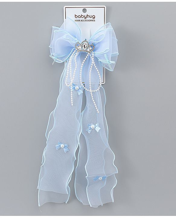 Babyhug Free Size Bow Clip with Crown Applique -  Purple