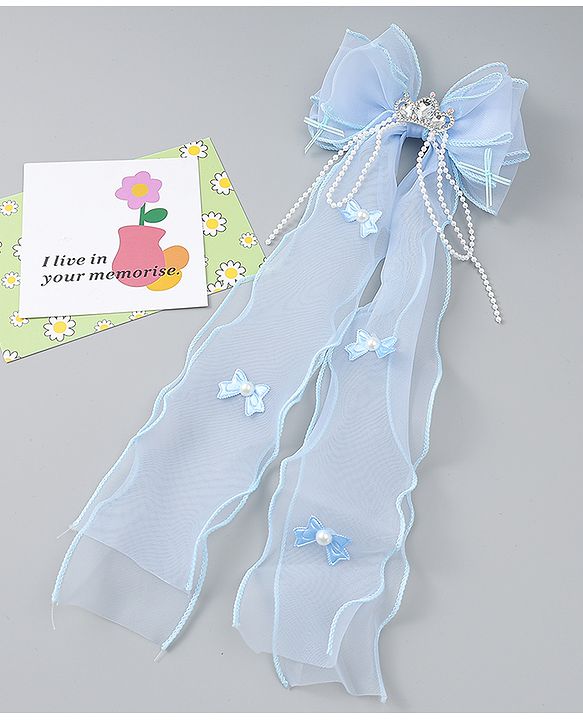 Babyhug Free Size Bow Clip with Crown Applique -  Purple