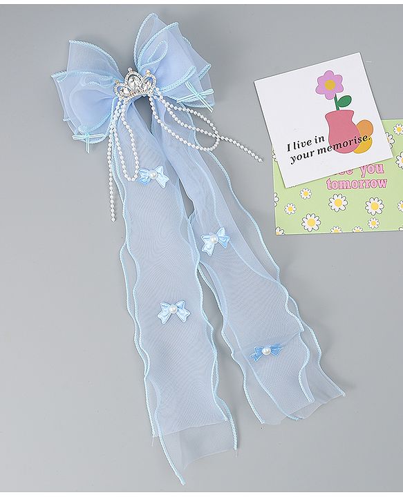 Babyhug Free Size Bow Clip with Crown Applique -  Purple