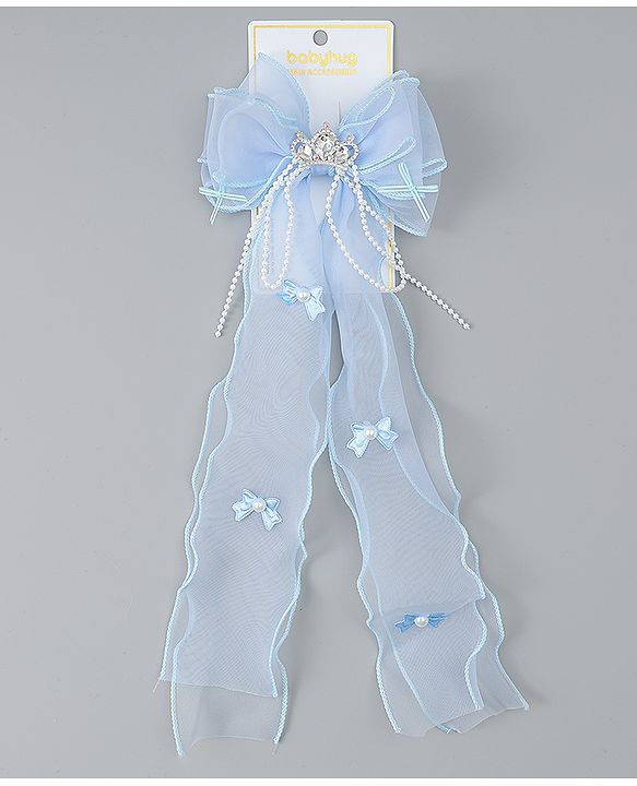 Babyhug Free Size Bow Clip with Crown Applique -  Purple