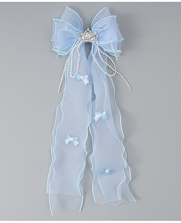 Babyhug Free Size Bow Clip with Crown Applique -  Purple