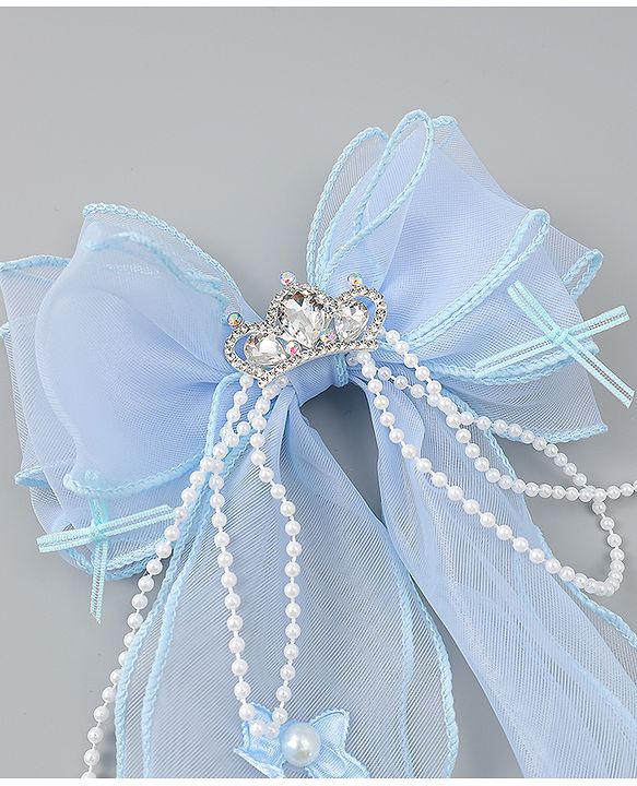 Babyhug Free Size Bow Clip with Crown Applique -  Purple