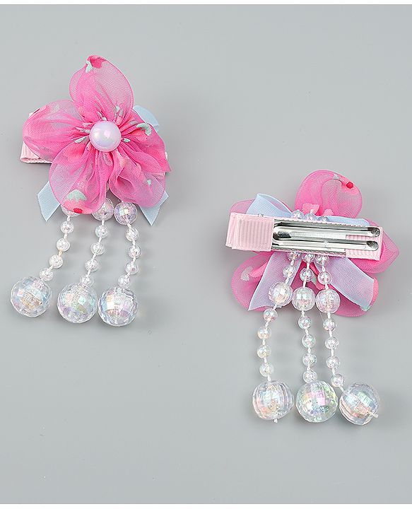 Babyhug Hair Clips with Floral Applique Pack of 2 Free Size - Purple