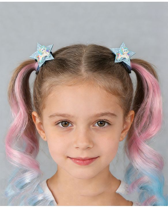 Babyhug Free Size Bow & Butterfly Clips Pack of 2 - Blue