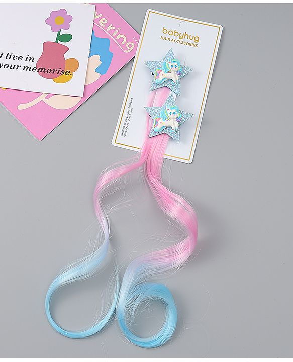 Babyhug Free Size Bow & Butterfly Clips Pack of 2 - Blue