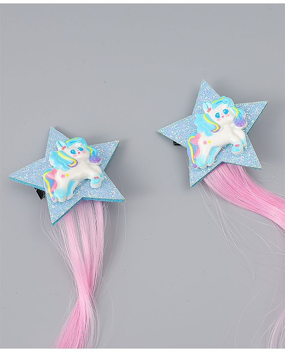Babyhug Free Size Bow & Butterfly Clips Pack of 2 - Blue