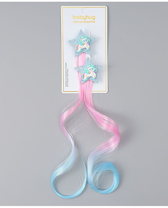 Babyhug Free Size Bow & Butterfly Clips Pack of 2 - Blue