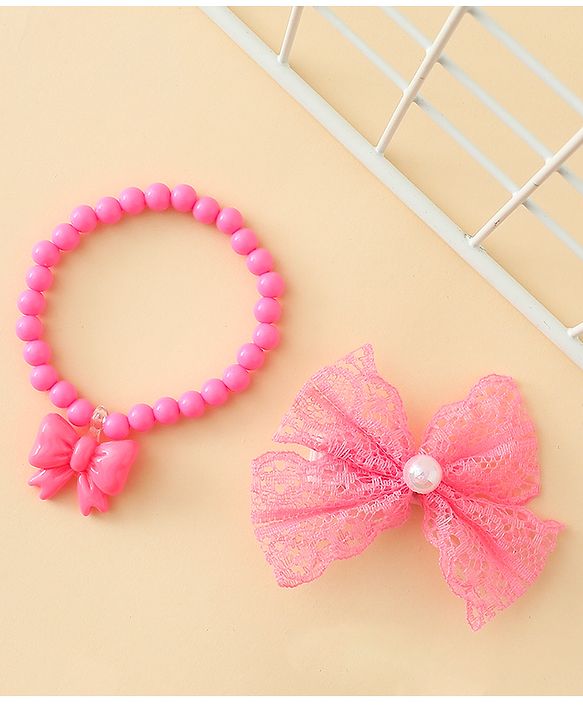 Babyhug Jewellery Set With Butterfly Applique - Purple