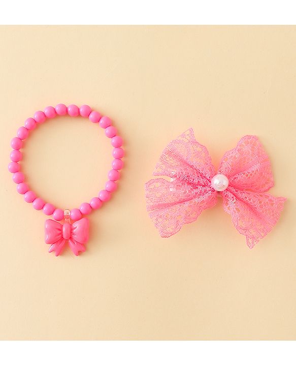 Babyhug Jewellery Set With Butterfly Applique - Purple