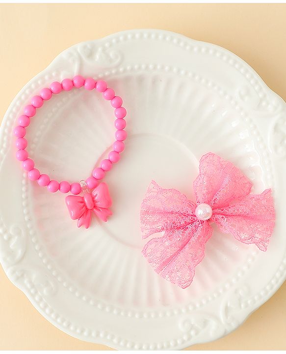 Babyhug Jewellery Set With Butterfly Applique - Purple