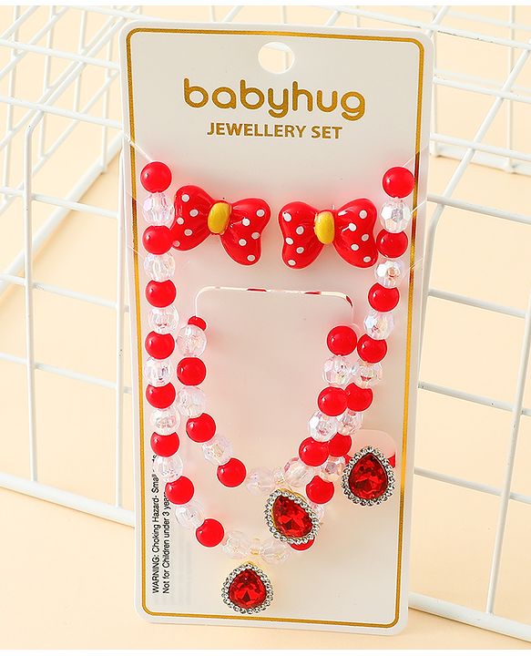Babyhug Jewellery Set Free Size - Red & White