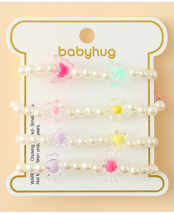 Babyhug Bracelets Free Size Pack of 4 - Multicolor