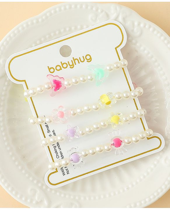 Babyhug Bracelets Free Size Pack of 4 - Multicolor