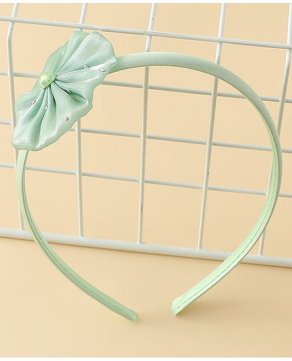 Babyhug Hair Band with Floral Applique - Sea Green