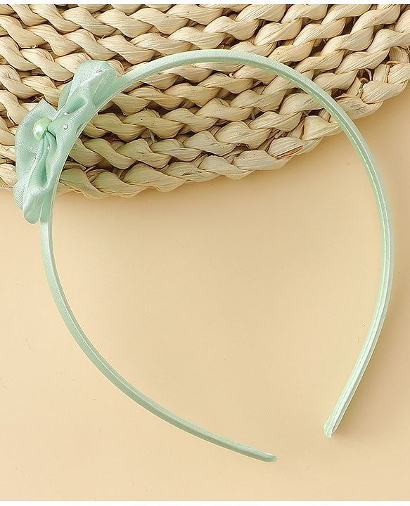 Babyhug Hair Band with Floral Applique - Sea Green