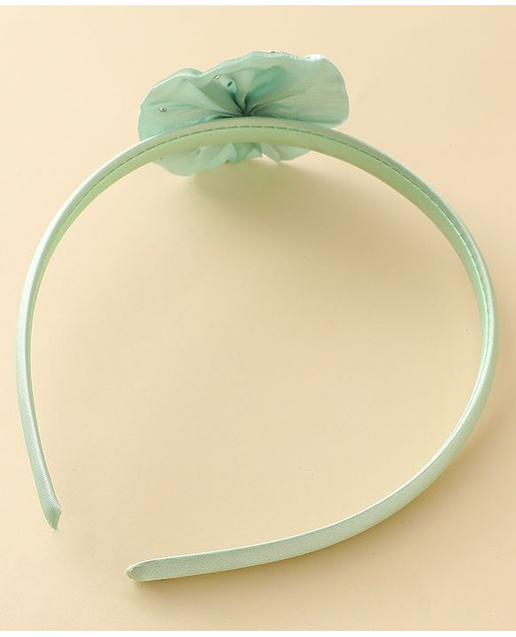 Babyhug Hair Band with Floral Applique - Sea Green