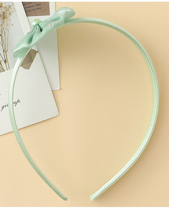 Babyhug Hair Band with Floral Applique - Sea Green