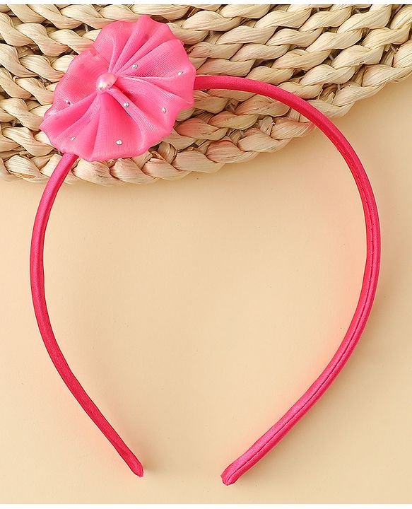 Babyhug Hair Band with Floral Applique - Sea Green