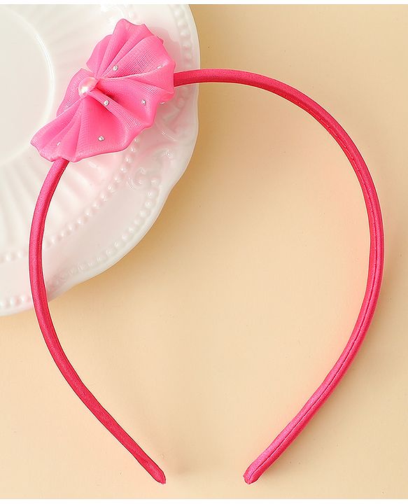 Babyhug Hair Band with Floral Applique - Sea Green