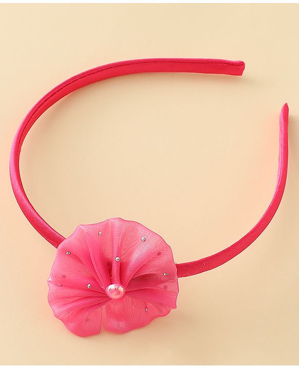 Babyhug Hair Band with Floral Applique - Sea Green