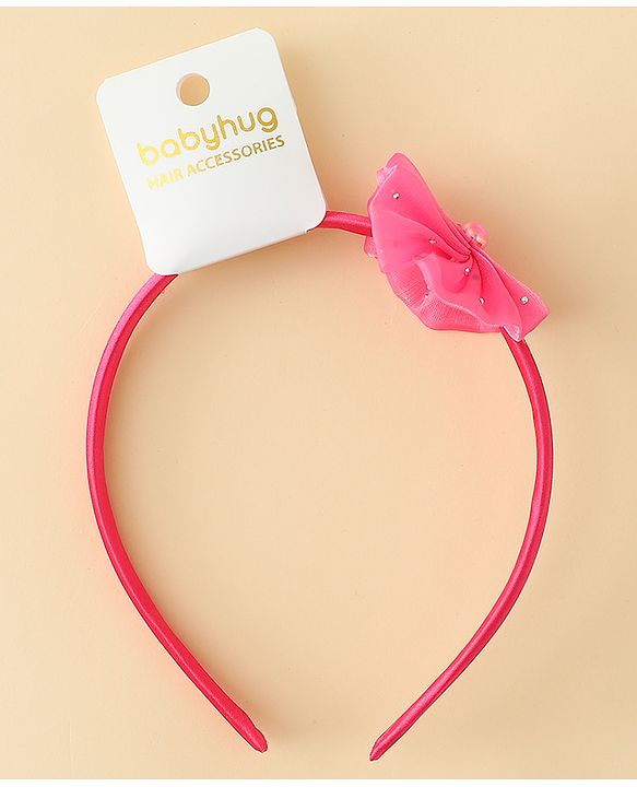 Babyhug Hair Band with Floral Applique - Sea Green