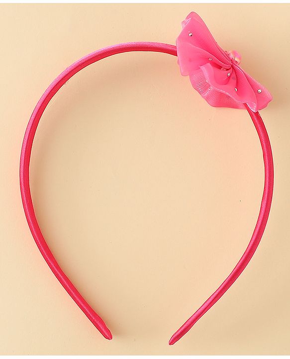 Babyhug Hair Band with Floral Applique - Sea Green