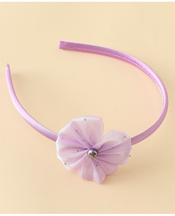 Babyhug Hair Band with Floral Applique - Sea Green