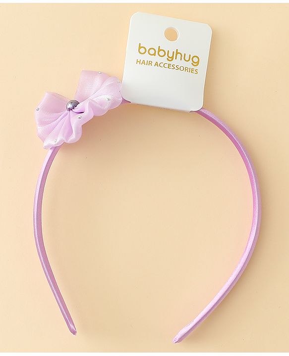 Babyhug Hair Band with Floral Applique - Sea Green