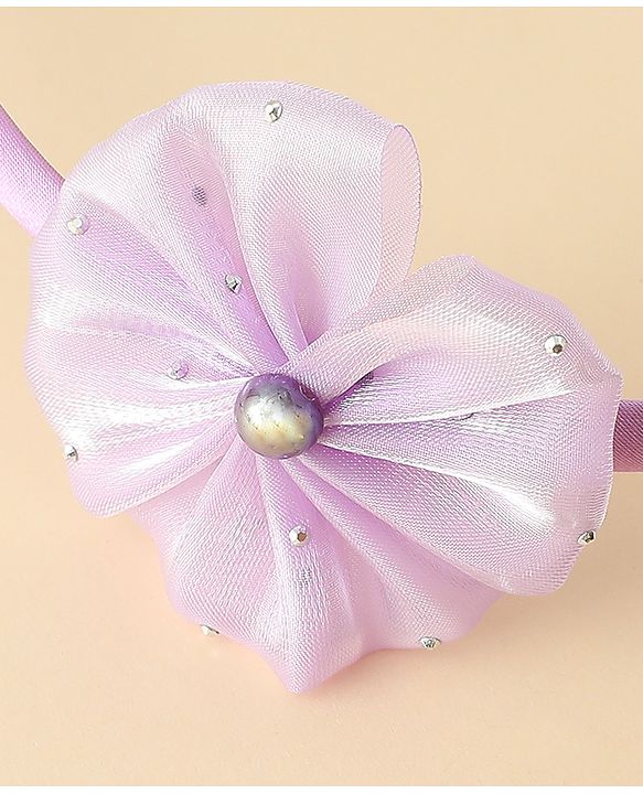 Babyhug Hair Band with Floral Applique - Sea Green