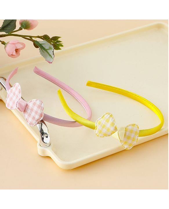 Babyhug Hair Bands with Bow Applique Pack of 2 Free Size - Red & Blue