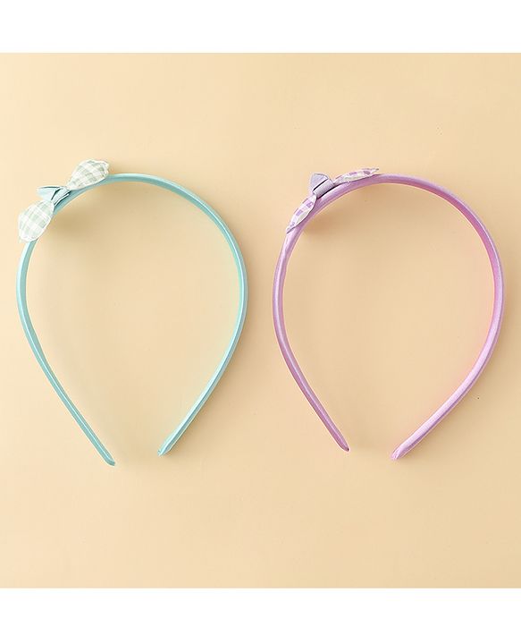 Babyhug Hair Bands with Bow Applique Pack of 2 Free Size - Red & Blue