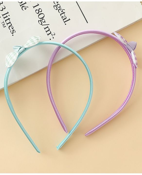 Babyhug Hair Bands with Bow Applique Pack of 2 Free Size - Red & Blue