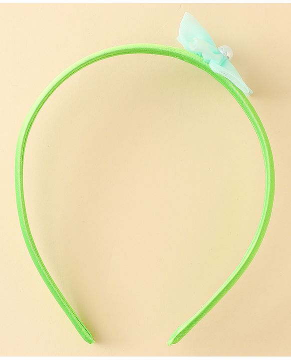 Babyhug Hair Bands with Floral Applique Pack of 2 - Green & Light Pink
