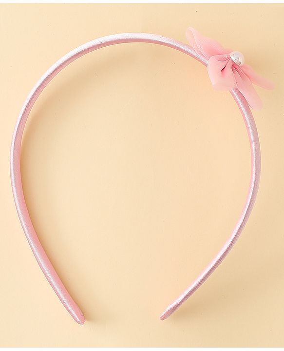 Babyhug Hair Bands with Floral Applique Pack of 2 - Green & Light Pink