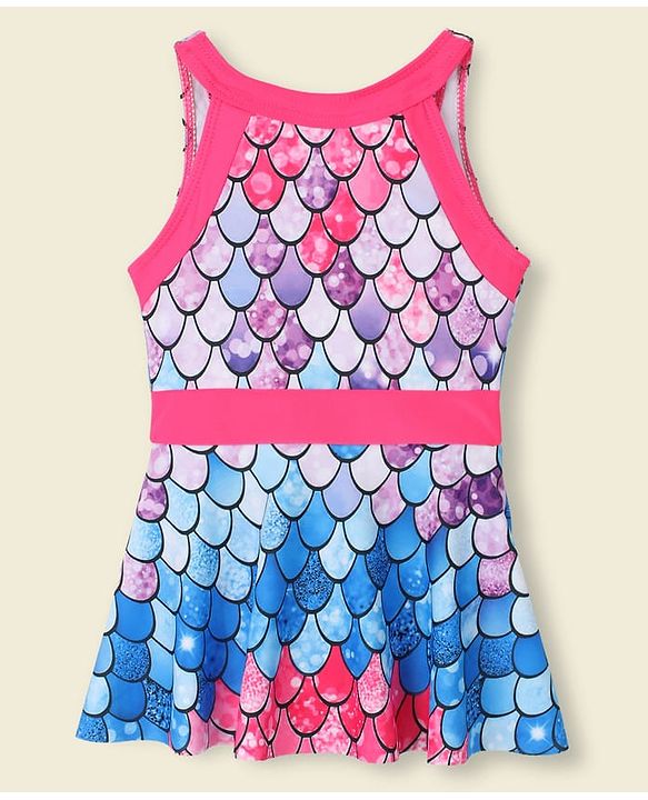 Babyhug Sleeveless Frock Swimsuit - Multicolour