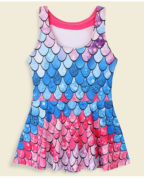 Babyhug Sleeveless Frock Swimsuit - Multicolour