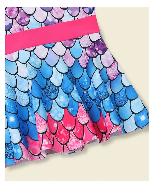 Babyhug Sleeveless Frock Swimsuit - Multicolour