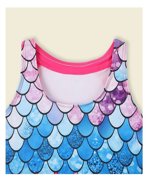 Babyhug Sleeveless Frock Swimsuit - Multicolour
