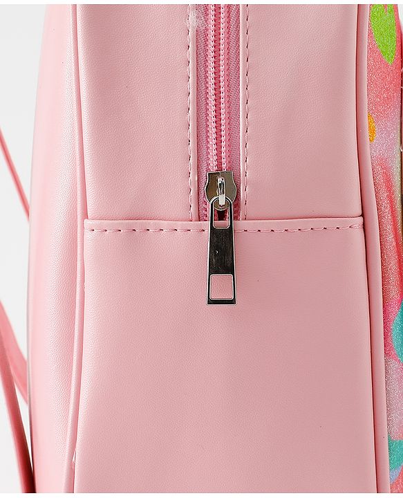 Babyhug Fashion Backpack with Bow Applique & Hear Design - Multicolor